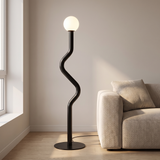 Nordic Modern Floor Lamp – Style 14 Black – Living Room Lifestyle