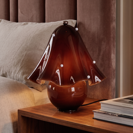 Nordic Skirt Glass Desk Lamp – Claret – Lifestyle