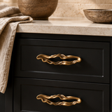 Ondara Wave Pull – Antique Bronze – Charcoal drawer lifestyle