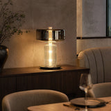 Large Postmodern glass desk lamp in a refined restaurant interior