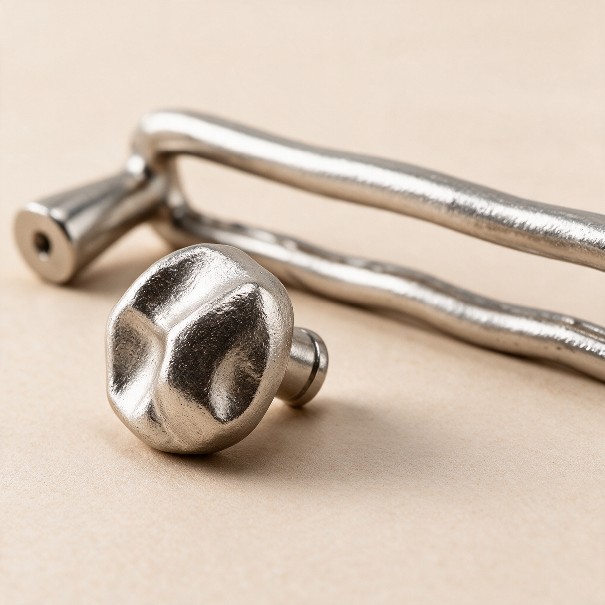 Close-up of Santaya 63578.33-NB PVD nickel-silver brass cabinet hardware finish