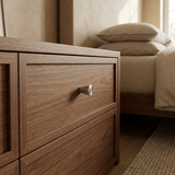 Santaya brushed nickel-silver brass furniture handle installed on premium wardrobe cabinetry