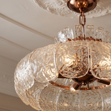 Solenne Ice Glass Chandelier – D50 cm – frosted ice glass close detail