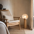 60 cm Japanese Wabi Sabi solid-wood flower lamp in a designer lounge